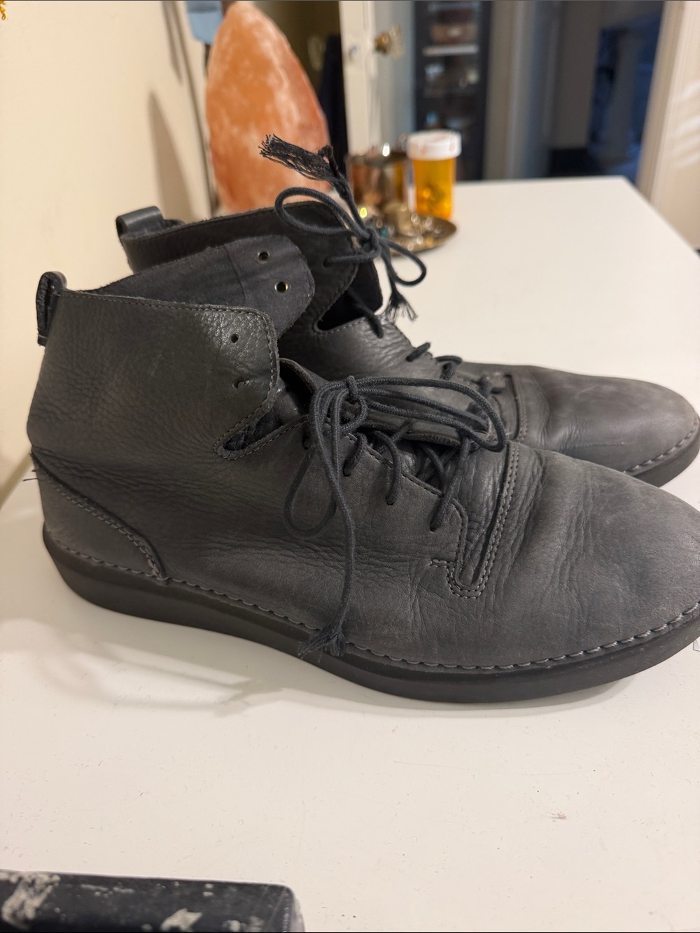 Clarks Women's Gray Lace-Up Leather Boots - Picture 3 of 5